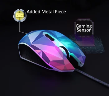Original Hongsund Orbi Culoare Diamond Edition Gaming Mouse Cu Fir Mouse Gamer Optical Mouse De Calculator Pentru Pro Gamer
