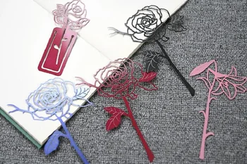 HKYSHP Trandafir Metalic Marcaje de Precizie din Oțel Inoxidabil, Gros de Ziua Îndrăgostiților semne de carte de Ziua de nastere Cadouri de Școală, Rechizite de Birou