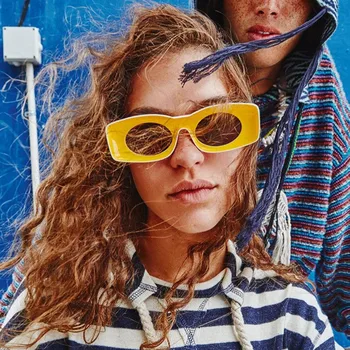 2020 Noua Piata Hip-Hop ochelari de Soare Femei Barbati Moda Amuzant Ochelari de Soare Unisex Unic Oval Bomboane de Culoare Ochelari Gafas UV400