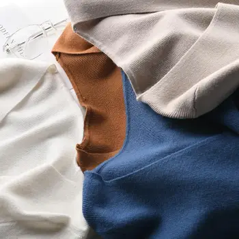 2020 femeii Pulover de Toamnă Și de Iarnă cu mâneci Lungi Culoare Solidă Tricot Pulover Femei Casual Knit V-neck Pulover
