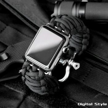 Curea Pentru apple watch band 44mm 40mm iwatch trupa 42mm 38mm Supraviețuire Coarda de Metal Șurub Incuietoare Bratara sport iwatch serie 6 5 4 3 se