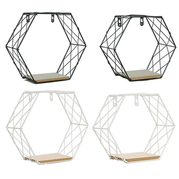 Hexagon Design Montat Pe Perete Rafturi Net Tip Perete Raft De Depozitare Biroul De Acasă Accesorii Decorative
