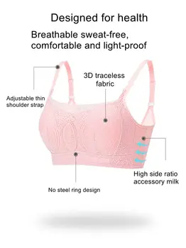 Sutien de tip sutien anti-lumină de sân-ambalaj lenjerie de corp pentru femei non-inel de oțel dantela respirabil pliere Accesoriu de sân subțire înapoi sutien