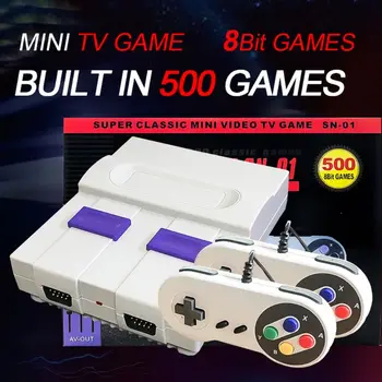 1Set Super Mini 8Bit Joc Consola TV Mini Retro Jocuri Portabile Player Gamepad-uri de Ieșire AV Built-in de 500 de Jocuri Video Clasice