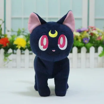 Sailor Moon Pisică Jucărie de Pluș Anime Lulu Pet Figura Tuffed Papusa Mini Perna Moale 25cm Pentru Cadou