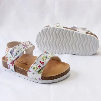 De Vară 2020 Fete Sandale de Imprimare din Piele Pu Dopuri de Deget de la picior Deschis Slide-uri Apartamente cu Fetita Pantofi pentru Școală Copil 2-12 Ani