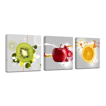 HD Printuri Canvas Decor Acasă de Arta de Perete de Bucătărie Poster 3 Bucată Actinidia Chinensis Apple Portocaliu Picturi Fructe Imagini Cadru