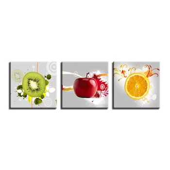 HD Printuri Canvas Decor Acasă de Arta de Perete de Bucătărie Poster 3 Bucată Actinidia Chinensis Apple Portocaliu Picturi Fructe Imagini Cadru