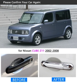 Pentru Nissan CUBE Z11 2002 - 2008 Mâner Cromat Capac Ornamental Set pentru 4Door Accesorii Auto Stickere Auto Styling 2003 2005 2006 2007
