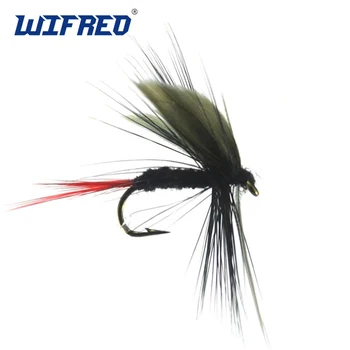 WIFREO 10BUC 10# Păstrăv de Pescuit Muște Coada Rosie Negru Zbura Umed Fly Fly de Pescuit Lures