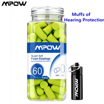 MPOW HP055 de Reducere a Zgomotului de Siguranță antifoane de Protecție a Auzului Spuma Moale, Pentru Copii, Adulti, Traverse de Lumină Cu tocul Verde