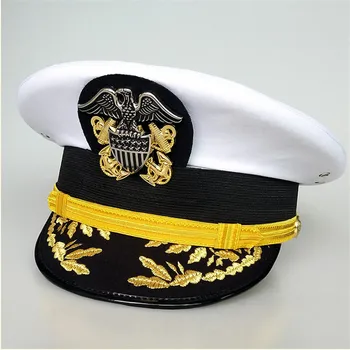 Ofițer în Armata americană Vizorul Pălării Nobil U. s. Navy Cosplay Alb Militare Vulturul Emblema Capac de Halloween, Cadou de Crăciun