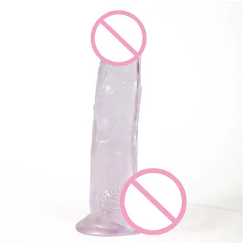 Dimensiune Mare Moda Jelly Vibrator Realist 6.15 Cm Cristal Penis Ventuza Penis Urias Penis Artificial Penis Adult Jucarii Sexuale Pentru Femei