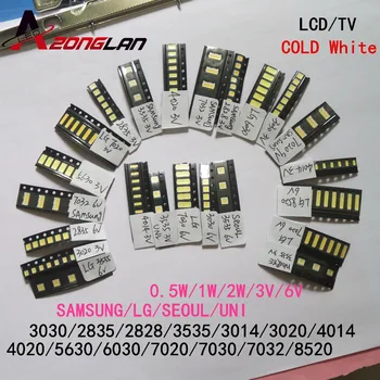 Alb rece 20 de valori *10buc=200PCS Pentru TV de Fundal Margele 2835/3030/3535/3014/5630/6030/7020/7030/7032 1W/0.5 W LED SMD Kitul de 3V/6V