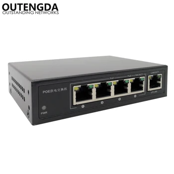 OUTENGDA 5 4 Porturi PoE Injector 24v Power Over Ethernet 4,5+/7,8-, Adaptor de Alimentare max120W opțional