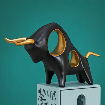 Creative europene Rășină Animal Vaca Decoratiuni pentru Casa Living Desktop Office Home Decor luptele cu Tauri Sculptura Statuie