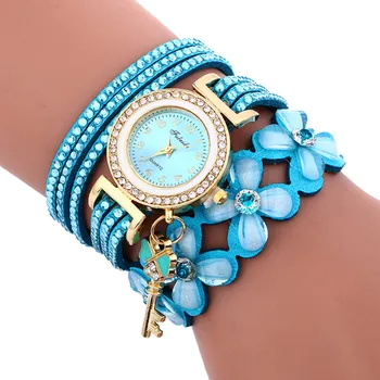 Nou proiectat ceas brățară Moda Clopotei Diamant Brățară din Piele Lady Femei Încheietura Ceas Cadou pentru prietena ceas de mână