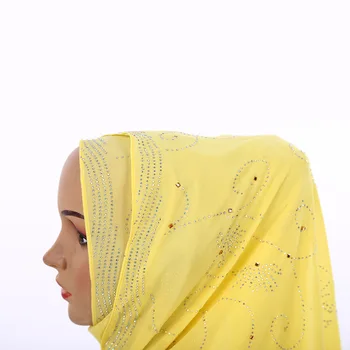 Promovarea Vanzare! Tesatura de bumbac Premium pentru Femei Hijab Eșarfă Delicată Cu Diamante Model Feminin turbanul Musulman Petrecere de Nunta Văl