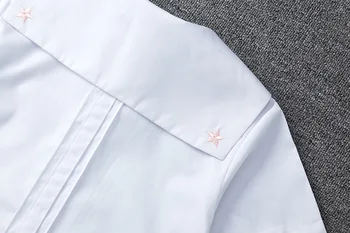 Bumbac alb Japonez Mijlocul Elev de Școală Rochie Pentru Fete JK Uniforme de Marinari Costum Maneca Scurta Alb Tricou Femei Topuri