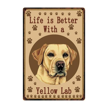 [ Kelly66 ] Viața Este mai Bine Cu Un Pug Feriți-vă De Câini Metal Semn Tin Poster Decor Acasă Bara de Perete de Arta Pictura de 20*30 CM Dimensiune Dy75