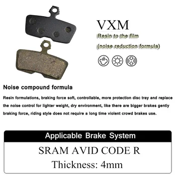 VXM 2 Pereche de Biciclete Hidraulice pe Disc de Frana pentru MTB avid code/avid MTB Biciclete Plăcuțele de Frână Disc Pentru multi-tip Rășină plăcuțe de Frână