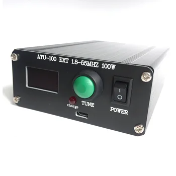 Terminat UAT-100 1.8-50MHz UAT-100 Mini Automatic Antenna Tuner De N7DDC 7x7 + Mini 0.96 OLED + carcasa de Metal + 1350MA Baterie