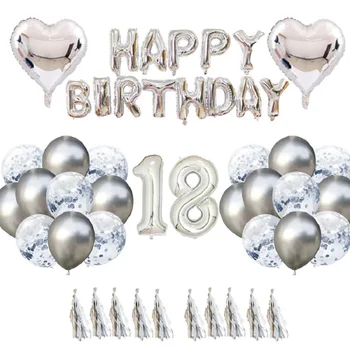 Confetti balon latex 1 10 18 21 de ani aniversare de argint alfanumerice balon petrecere de ziua decor duș consumabile