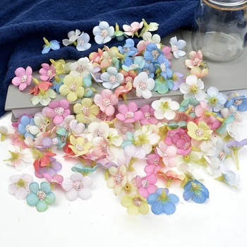 100buc Decor Nunta 2cm Mini Mătase Artificială Daisy Capete de Flori pentru Frizură Acasă Garland Ghirlandă DIY Scrapbooking Decor