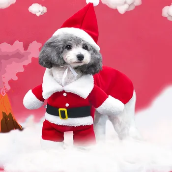 Crăciun Câine de Companie Costume Mos Craciun Costum Stil pentru Câini Pisici Cald Iarna Pisică Câine Haine de Companie Pug Yorkshire Îmbrăcăminte