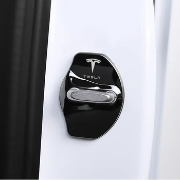 Auto-Styling auto door lock acoperire Auto Embleme Caz Pentru Tesla model 3 model X Y stil Roadster Accesorii