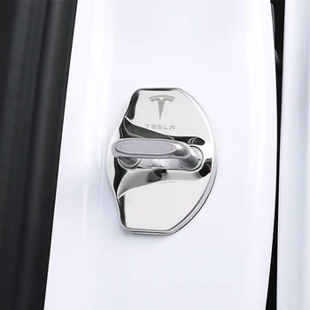 Auto-Styling auto door lock acoperire Auto Embleme Caz Pentru Tesla model 3 model X Y stil Roadster Accesorii