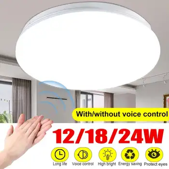 Control vocal LED Lumini Plafon Fixare 12/18/24W pentru Living Montate pe Suprafață