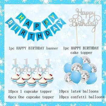 Primul Banner Happy Birthday Confetti Balon set Meu 1 O 1 An, Decoratiuni Petrecere Copii Baby Boy Fata de Ghirlanda Tort Consumabile
