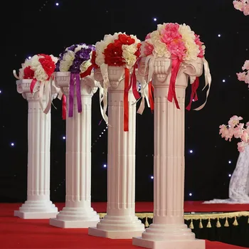 65cm/113cm Decor de Nunta roman coloana din Plastic alb Roma piloni de Partid Stand de flori Titular de iluminat cu LED Recuzită Fotografie