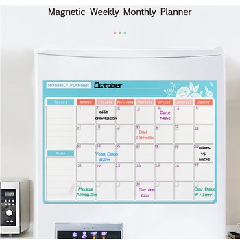 Magnetic Săptămânal Lunar Planificator Calendar Tabla pentru Copii Mesaj Memo Magnet de Frigider Whiteboard marker Usa de Perete Autocolant