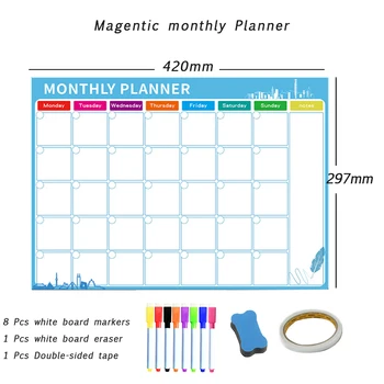 Magnetic Săptămânal Lunar Planificator Calendar Tabla pentru Copii Mesaj Memo Magnet de Frigider Whiteboard marker Usa de Perete Autocolant