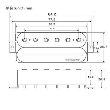 OriPure Alnico 5 Humbucker Dual Rail Dublu Bobina de Preluare Chitara Electrica Preluare Pod Negru pentru Chitara Piese & Accesorii