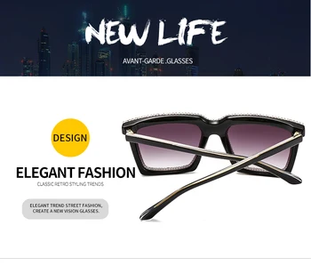 2020 Nou Stil la Modă pentru Femei Ochelari Stras Întregul Cadru de Cristal ochelari de Soare Metal picioare Ochelari de vedere Ochelari Pentru Femei