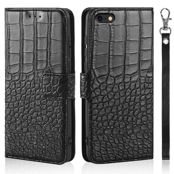 Flip Cazul în care Telefonul pentru Huawei Honor 7A 5.45 inch Acoperi Textura de Crocodil Piele de Design de Carte de Lux Portofel Coque pentru Huawei Y5 2018