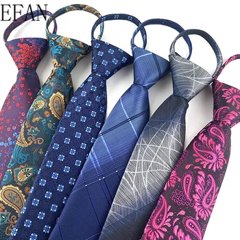 Barbati cu Fermoar Lega Ușor Pentru a Trage Leneș Cravata 7cm Floral Clasic, Fulare Cravată Cravată de Afaceri Rochie de Întâlnire Interviu Nunta Roșie