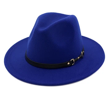Moda de iarnă Lână Fedora Hat Pentru Femei Chapeau Negru Pălării Pentru Bărbați simplu Margine Largă Toamna de sex Feminin capace de Moda de Top de Jazz Capac