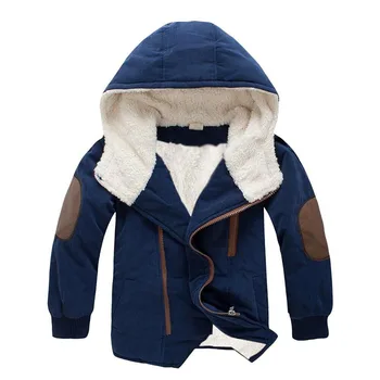Îmbrăcăminte pentru copii de Iarna Casual din Bumbac cu Fermoar Solid Copii băieți Outerwears cu Gluga Baieti Parka 4 6 8 10 12 Ani Băieți paltoane