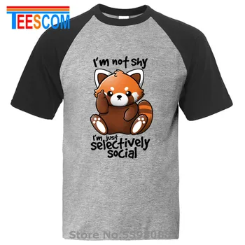 Moda Personalizate Timid panda roșu bărbați tricouri 2019 vara barbati Haioase din Bumbac de sex Masculin tricouri panda Drăguț scurt maneca Tee shirt