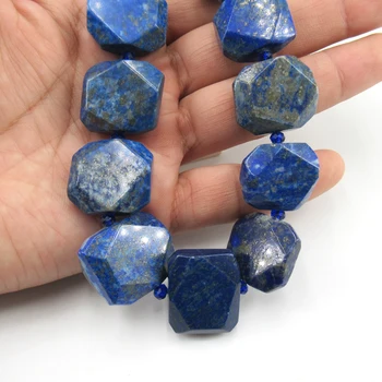 APDGG Lapis Lazuli Albastru Indesata Fațete Felie Placa de Perna Focal Margele 15