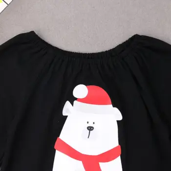 Citgeett Primăvară Copil Copil Copil Fata de Tinutele vestimentare om de Zăpadă Negru T-shirt, Blaturi+Tutu Fusta Rosie 2 BUC Seturi Casual