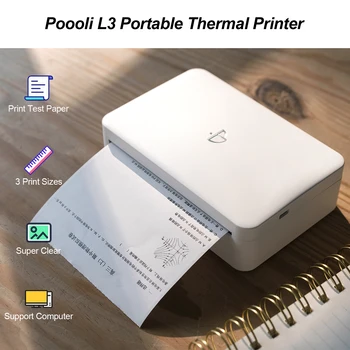Portabil L3 300dpi Imprimantă Termică cu Lățimea Hârtiei BT Wireless Imprimanta Foto tonuri de Gri în Modul de Primire Eticheta Autocolant pentru Note Test