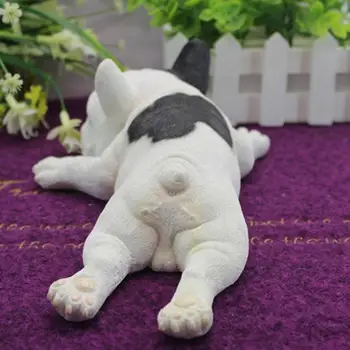Bulldog Francez De Simulare Câine Drăguț Rășină Jucărie Living Desktop Decoratiuni De Gradina