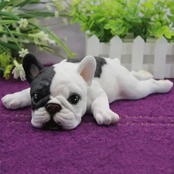 Bulldog Francez De Simulare Câine Drăguț Rășină Jucărie Living Desktop Decoratiuni De Gradina