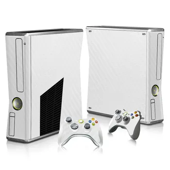 Fibra de Carbon, piele Fierbinte autocolant Acoperire Pentru Microsoft Xbox 360 Slim Decal Piele Console & 2 BUC Controle Piele Autocolant