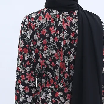 Noi Florale Imprimate Șifon Cardigan în Afara de Vară Rochie Musulman Femei Elegante Haine Kimono Deschide Abaya Visiniu Subțire Arabe Rochii